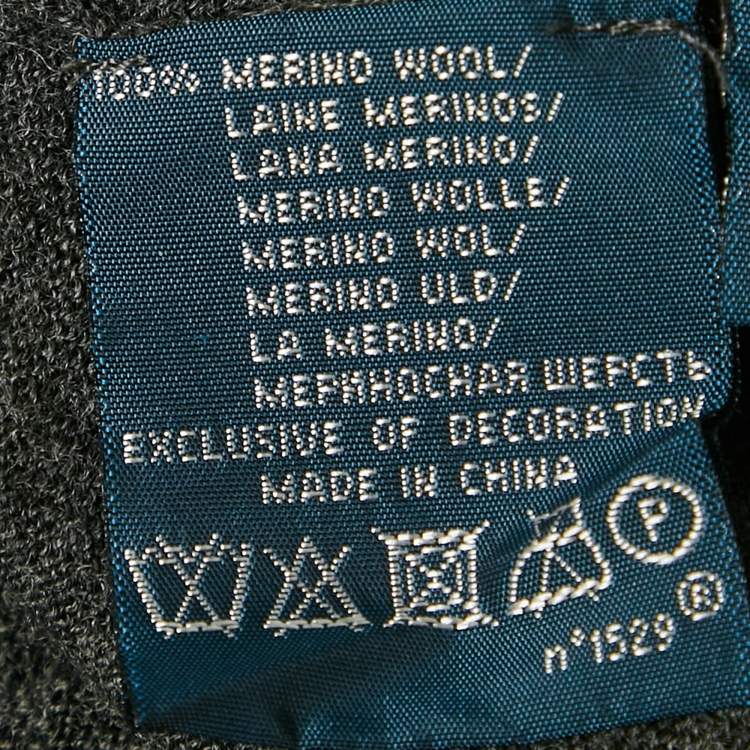 Pre Owned Polo Ralph Lauren Grey Merino Wool Turtle Knit Sweater L