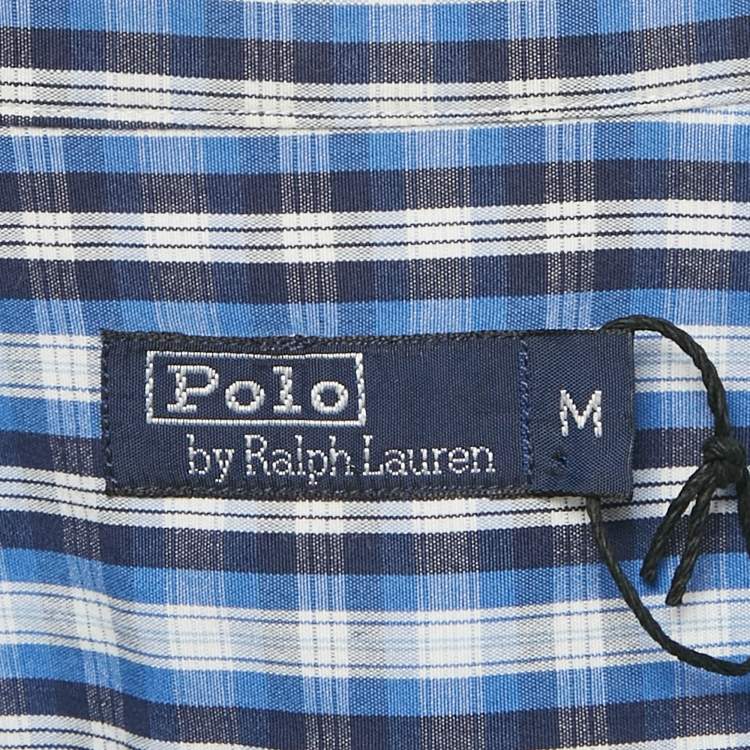 مملوكة مسبقًا Polo Ralph Lauren Blue Checks Cotton Short Sleeve Shirt M