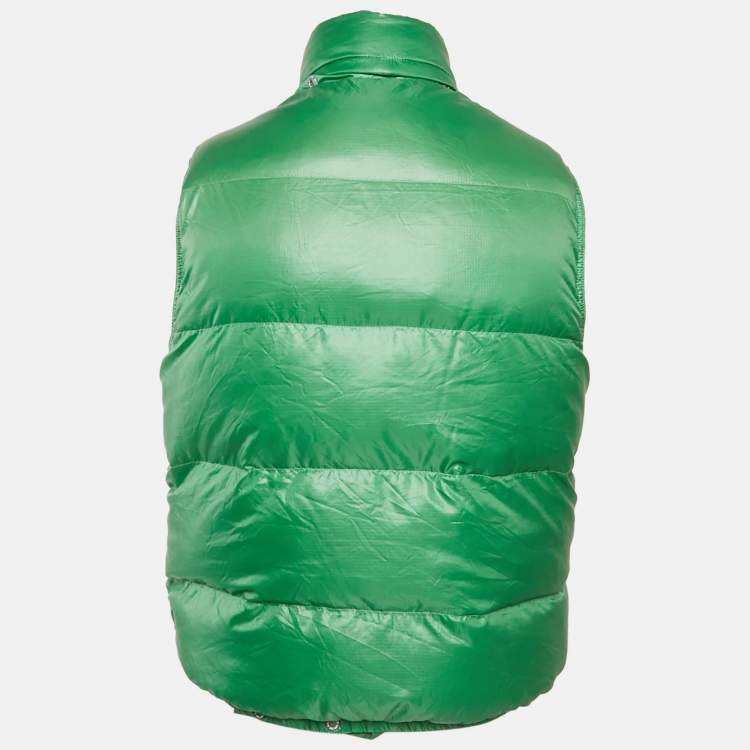 Pre Owned Polo Ralph Lauren Green Nylon Applique Detail Down Vest M