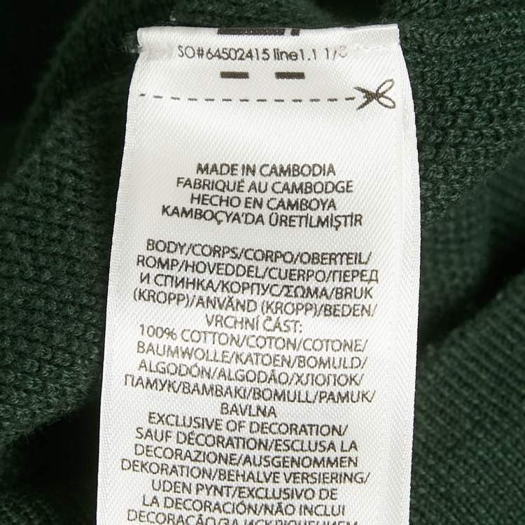 Pre Owned Polo Ralph Lauren Green Cotton Knit Half Zip Sweatshirt XXL