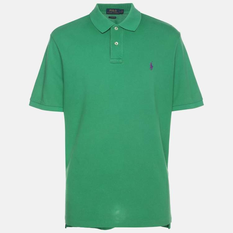 مملوكة مسبقًا Polo Ralph Lauren Green Jersey Polo T-Shirt L