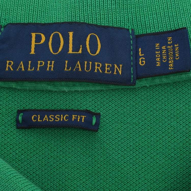 مملوكة مسبقًا Polo Ralph Lauren Green Jersey Polo T-Shirt L