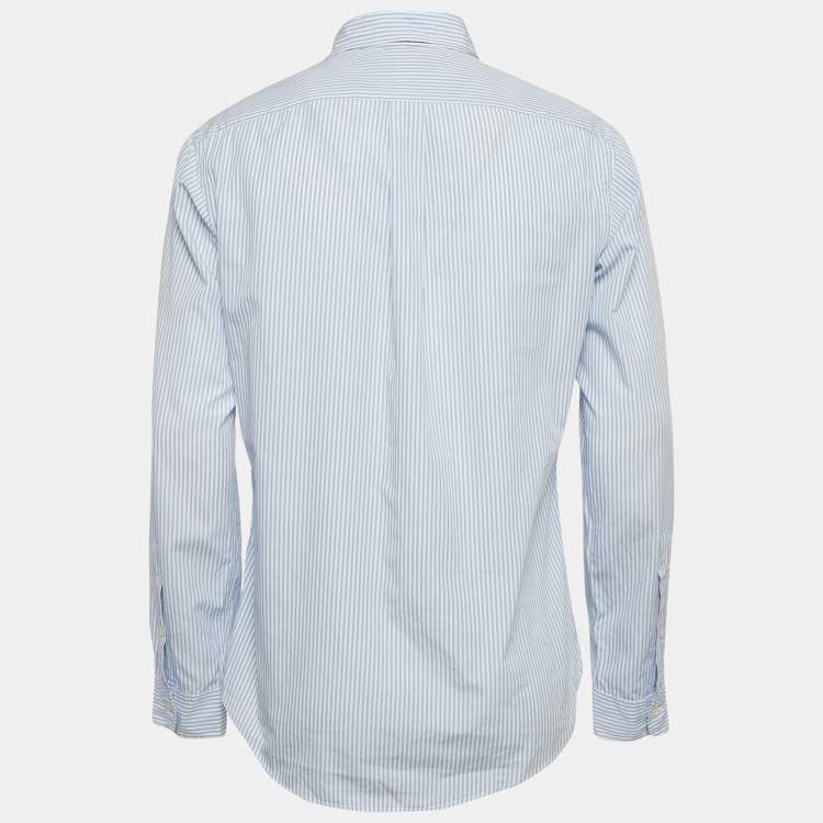 مملوكة مسبقًا Polo Ralph Lauren Blue Striped Cotton Long Sleeve Shirt M