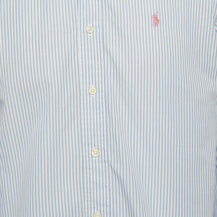 مملوكة مسبقًا Polo Ralph Lauren Blue Striped Cotton Long Sleeve Shirt M