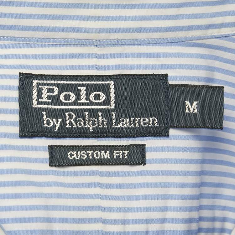 مملوكة مسبقًا Polo Ralph Lauren Blue Striped Cotton Long Sleeve Shirt M