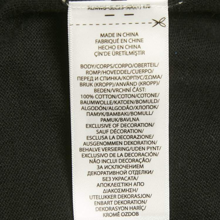 Pre Owned Polo Ralph Lauren Black Logo Embroidered Cotton V-Neck Sweater L