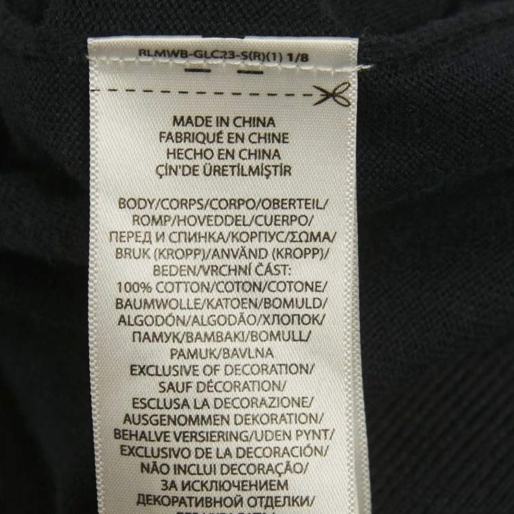 Pre Owned Polo Ralph Lauren Navy Blue Cotton Knit V-Neck Sweater L