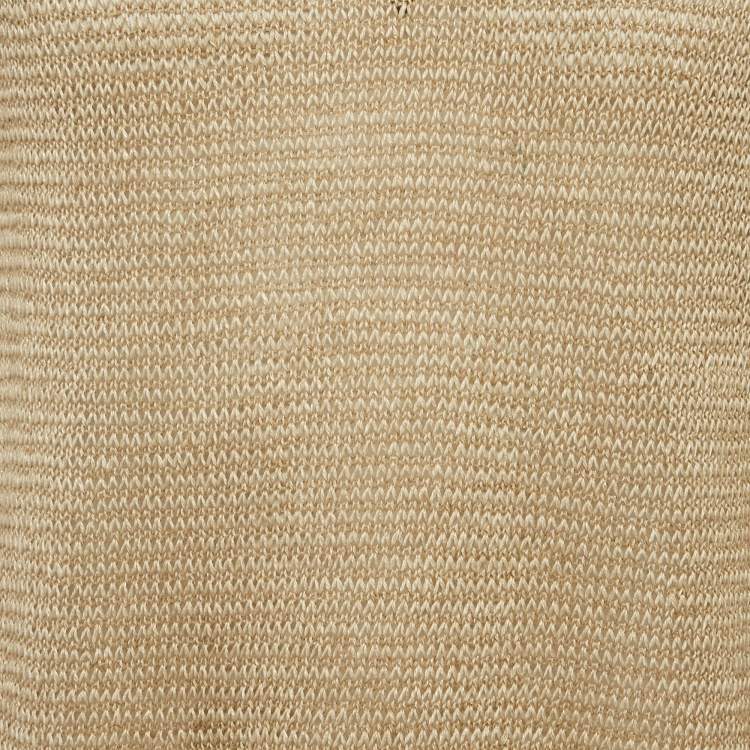 Pre Owned Polo Ralph Lauren Beige Linen Crochet Sheer Sweater S