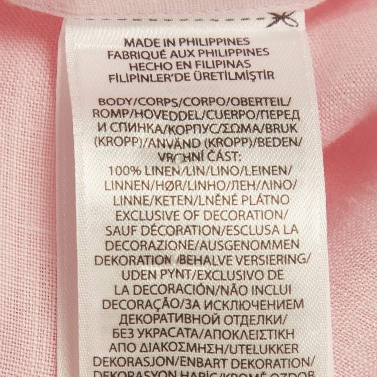 Pre Owned Polo Ralph Lauren Pink Linen Relaxed Fit Shirt S