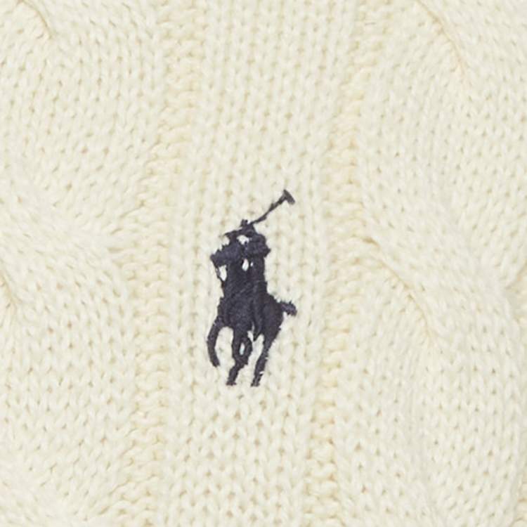 Pre Owned Polo Ralph Lauren Cream Cable-Knit Jumper M