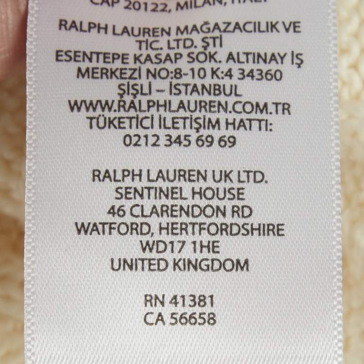 Pre Owned Polo Ralph Lauren Cream Cable-Knit Jumper M