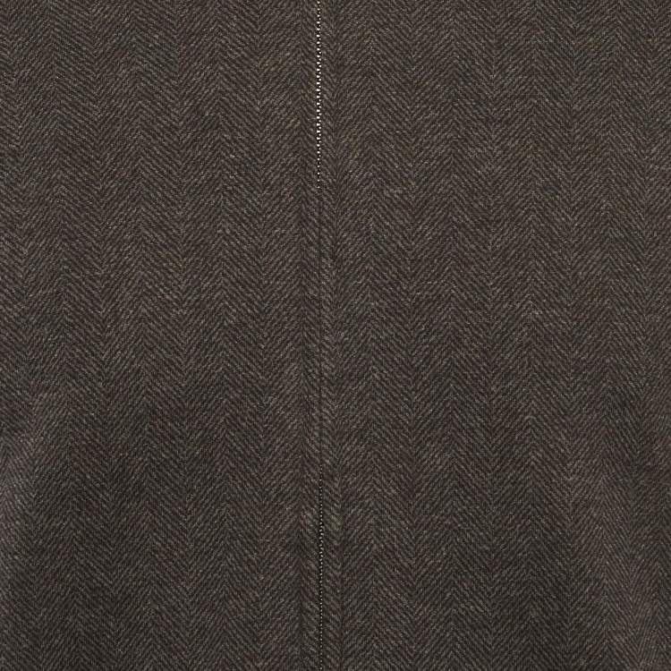 Pre Owned Polo Ralph Lauren Grey Wool Blend Zip-Up Jacket XS