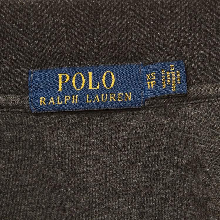 Pre Owned Polo Ralph Lauren Grey Wool Blend Zip-Up Jacket XS