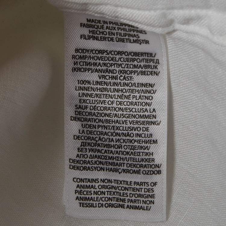 Pre Owned Polo Ralph Lauren White Linen Relaxed Fit Shirt L