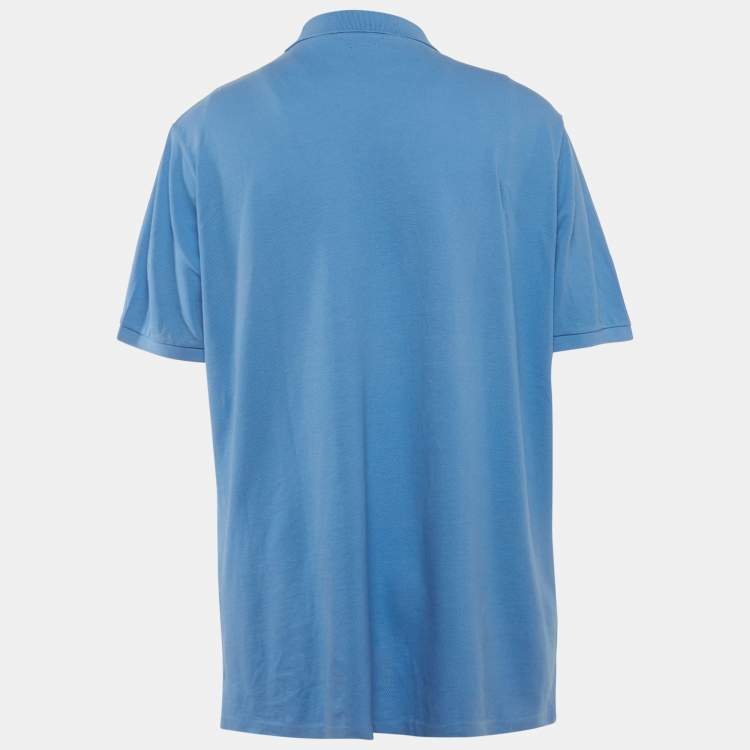 Pre Owned Polo Ralph Lauren Blue Cotton Pique Polo T-Shirt XL