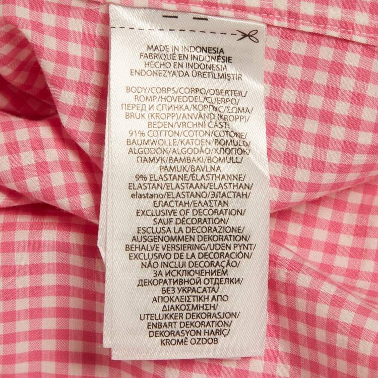 Pre Owned Polo Ralph Lauren Pink Gingham Cotton Classic Fit Shirt XL