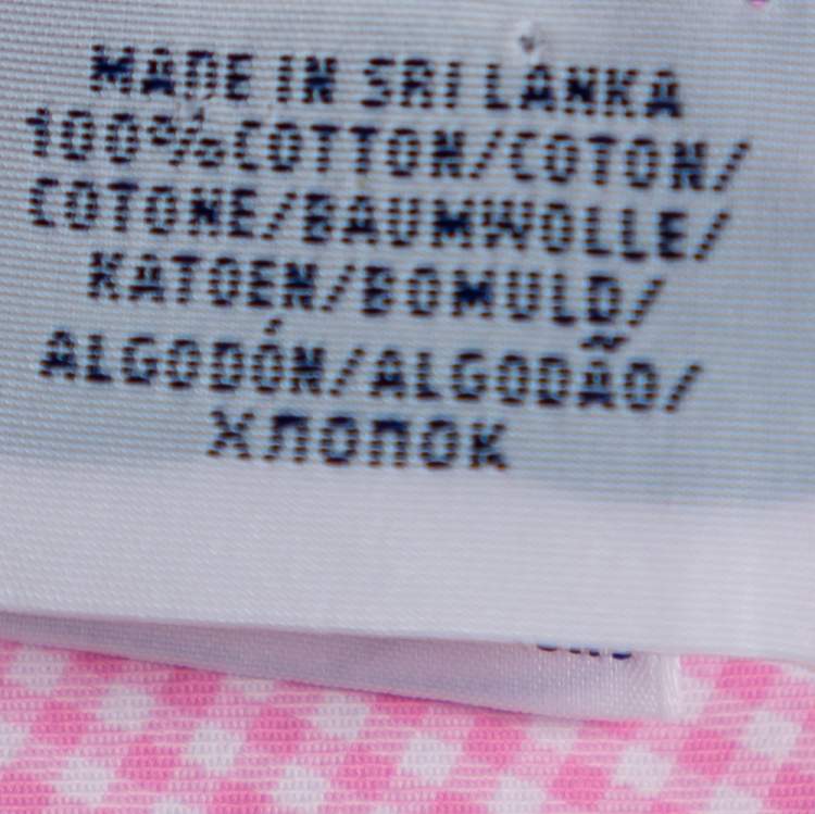 Pre Owned Polo Ralph Lauren Pink Gingham Checkered Cotton Custom Fit Shirt L