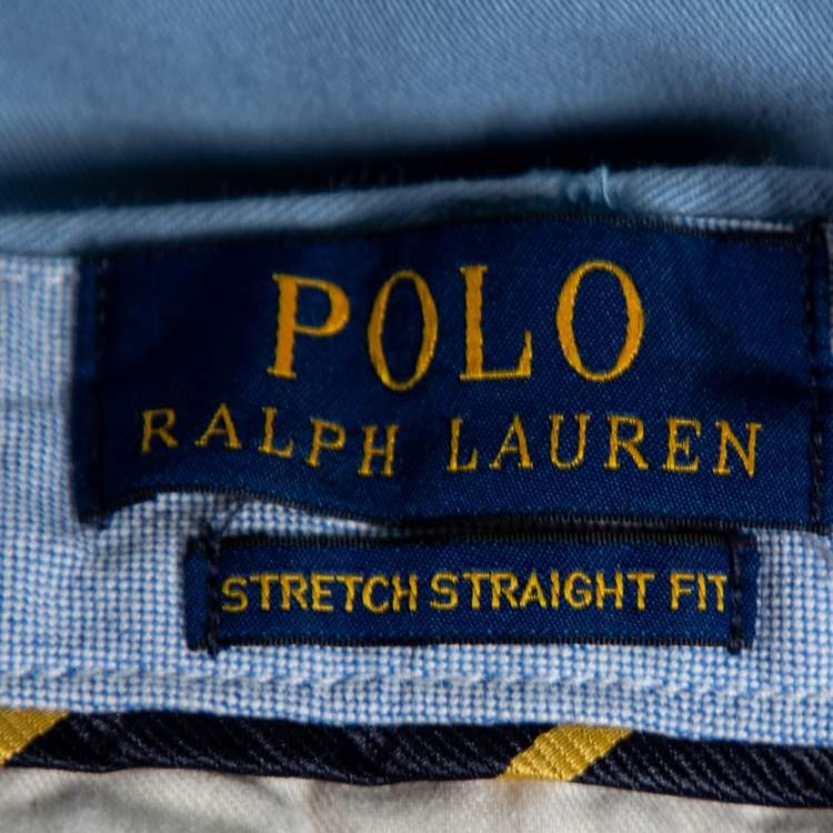 Pre Owned Polo Ralph Lauren Blue Stretch Cotton Straight Fit Chino Shorts XL