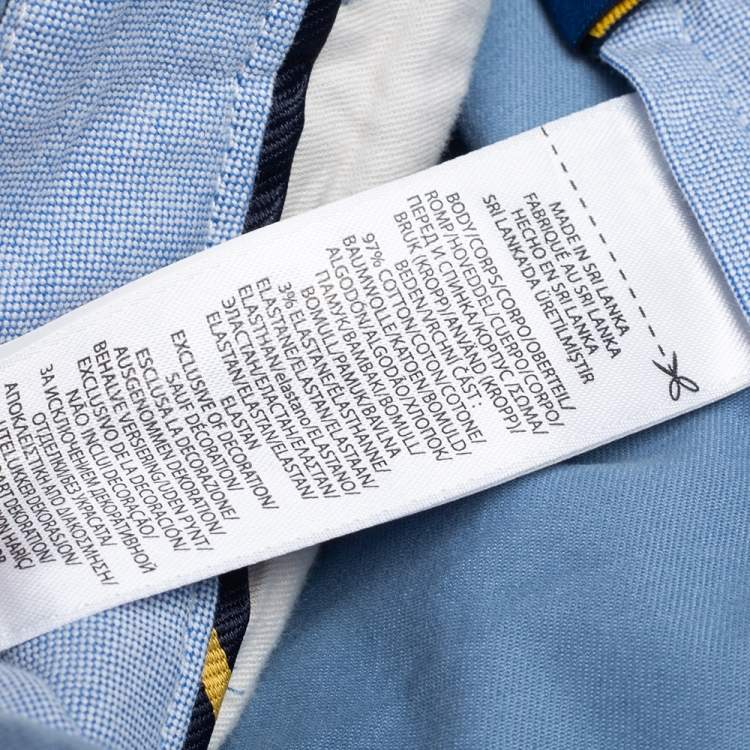 Pre Owned Polo Ralph Lauren Blue Stretch Cotton Straight Fit Chino Shorts XL