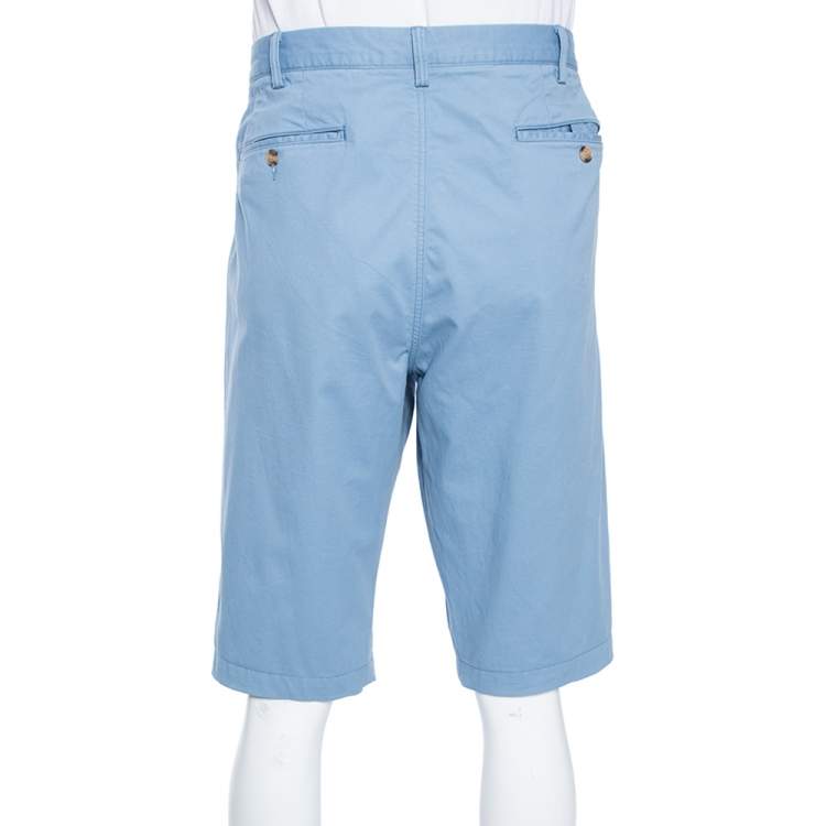 Pre Owned Polo Ralph Lauren Blue Stretch Cotton Straight Fit Chino Shorts XL