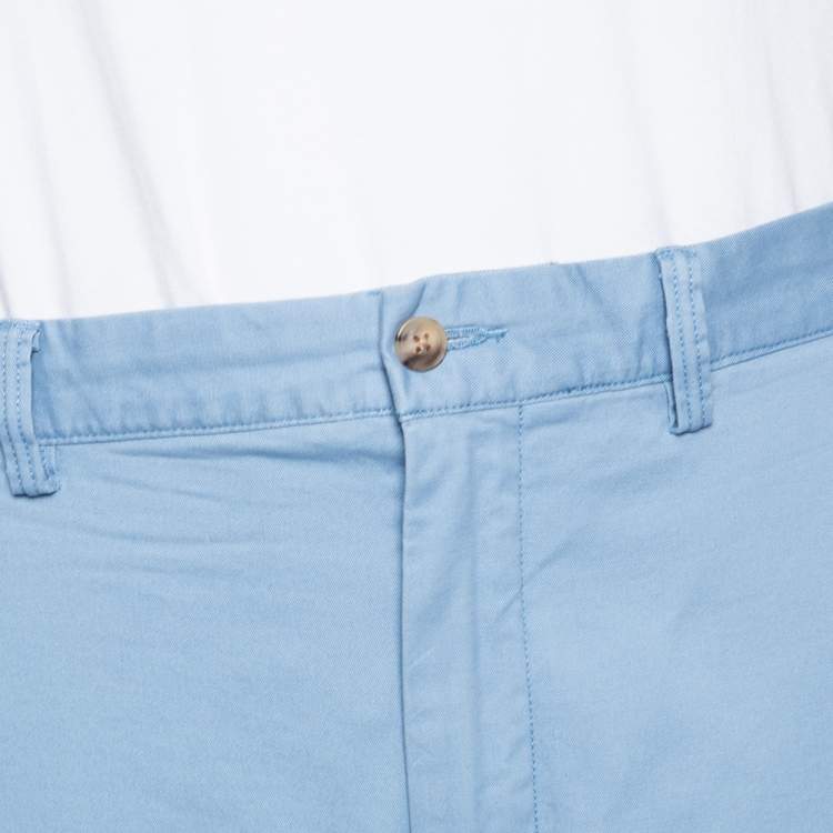 Pre Owned Polo Ralph Lauren Blue Stretch Cotton Straight Fit Chino Shorts XL