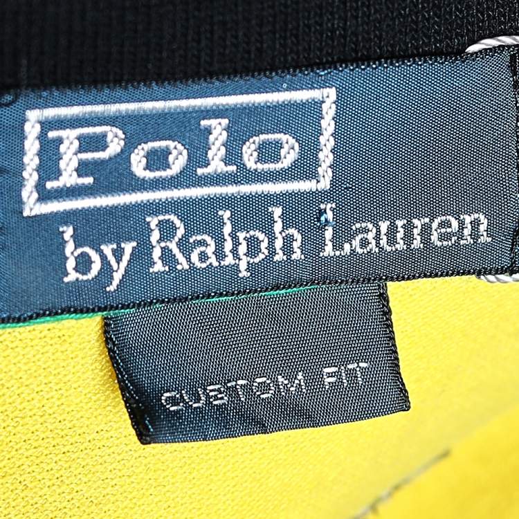 Pre Owned Polo Ralph Lauren Yellow Cotton Pique Summer Classic Slim Fit Polo T-Shirt S