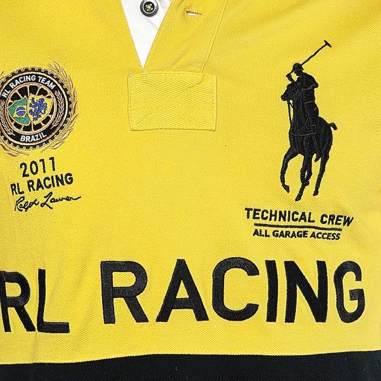 Pre Owned Polo Ralph Lauren Yellow Cotton Pique Summer Classic Slim Fit Polo T-Shirt S