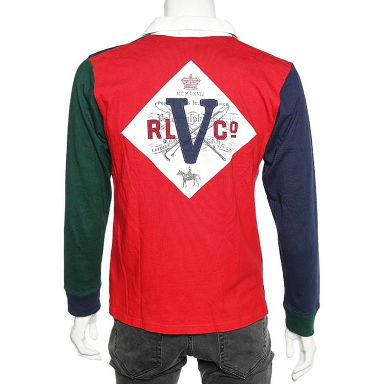 مملوكة مسبقًا Polo Ralph Lauren Colorblock Cotton Jersey Polo T-Shirt XL