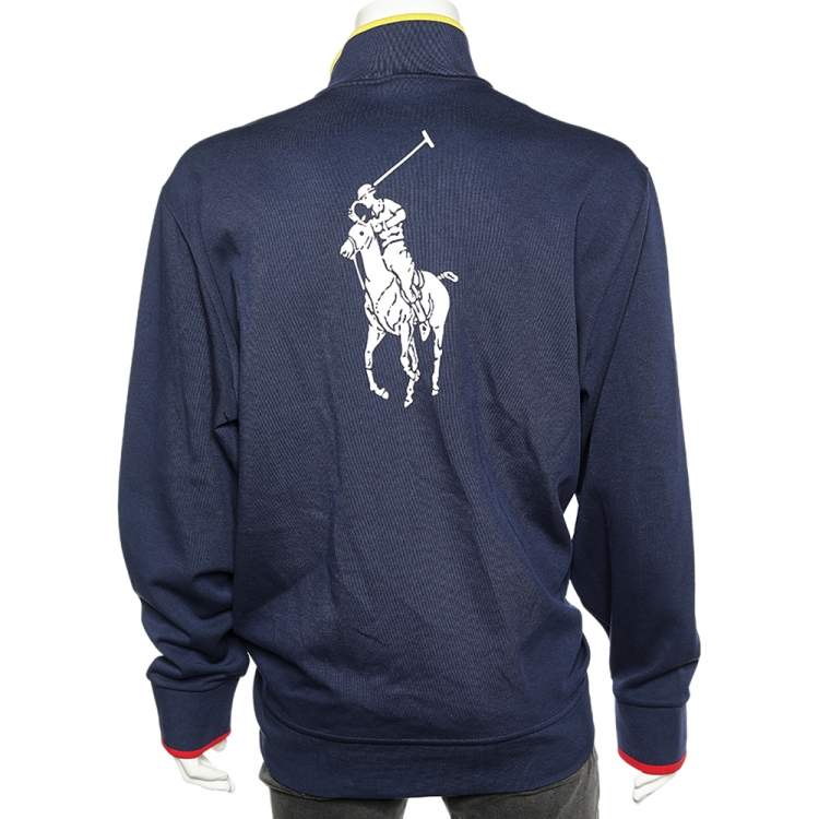 Pre Owned Polo Ralph Lauren for US Open Bicolor Knit Ball Boy Track Jacket XXL