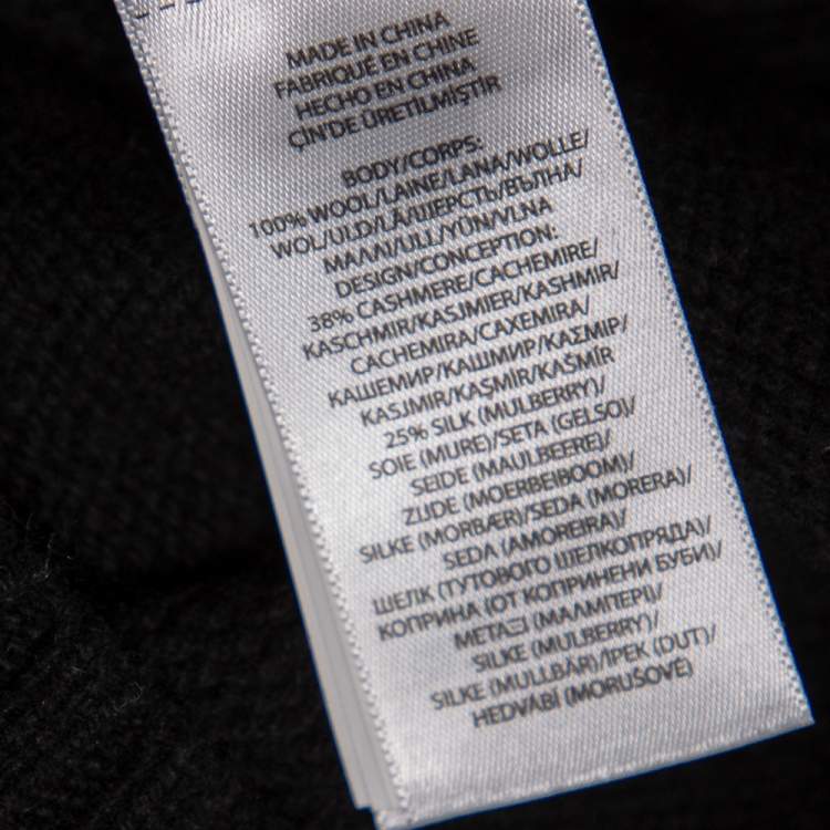 Pre Owned Polo Ralph Lauren Black Martini Bear Wool Knit Hoodie M