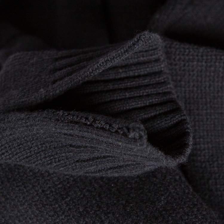 Pre Owned Polo Ralph Lauren Black Martini Bear Wool Knit Hoodie M