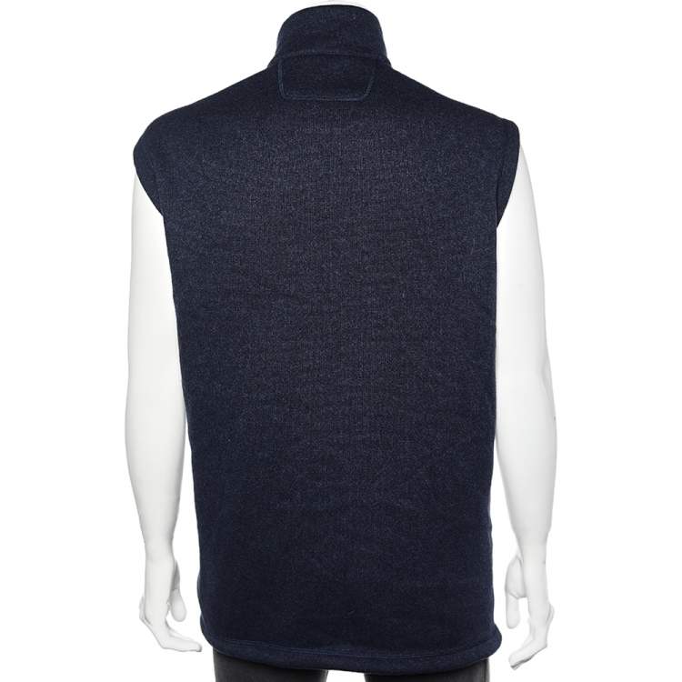 Pre Owned Polo Ralph Lauren Navy Blue Fleece Sleeveless Vest 3XL