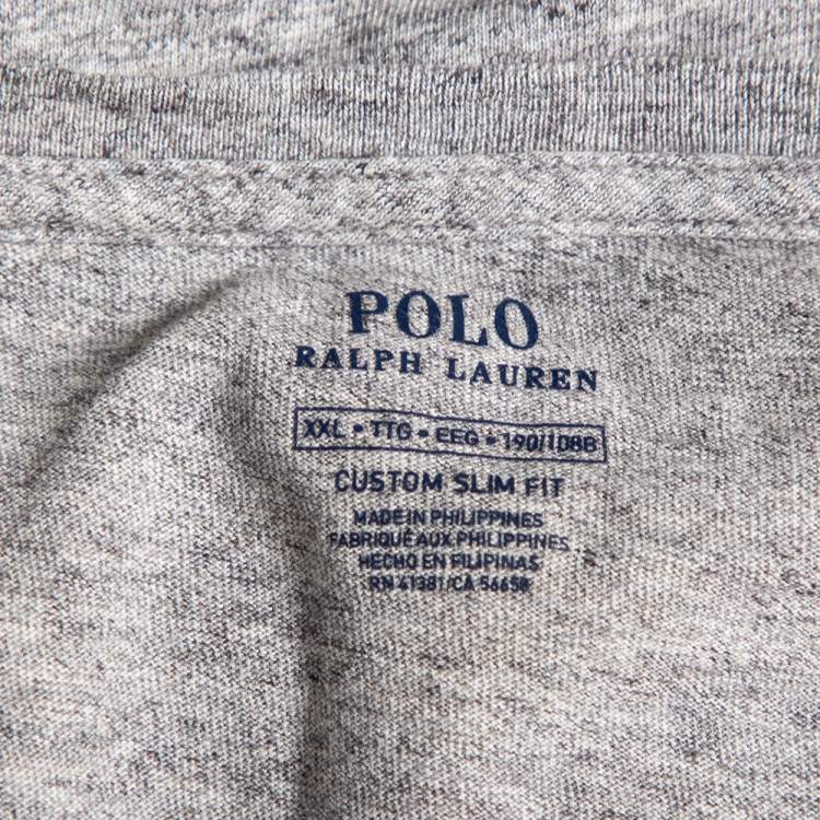 Pre Owned Polo Ralph Lauren Grey Cotton Custom Slim Fit T-Shirt XXL