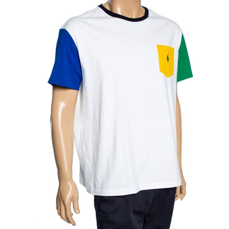 Pre Owned Polo Ralph Lauren Colorblock Cotton Classic Fit Short Sleeve T-Shirt L