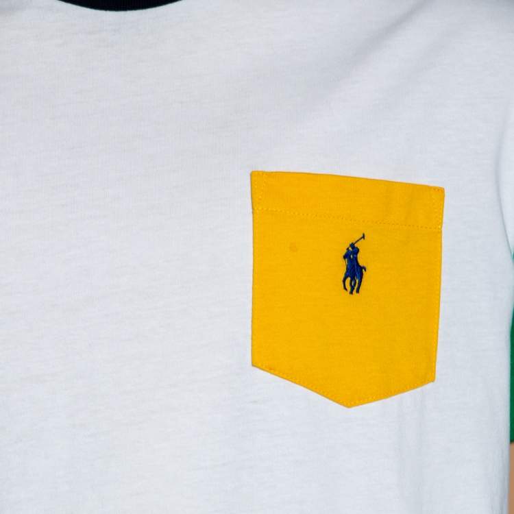 Pre Owned Polo Ralph Lauren Colorblock Cotton Classic Fit Short Sleeve T-Shirt L