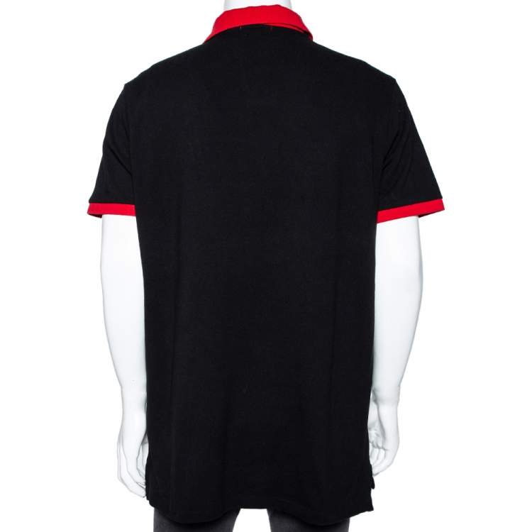 Pre Owned Polo Ralph Lauren Black Cotton Pique Custom Slim Fit Polo T-Shirt XL