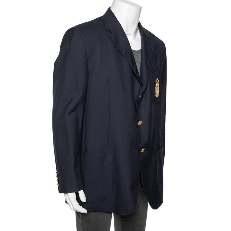 Louis Vuitton Black Uniform Suit Blazer Jacket Gold Buttons Size