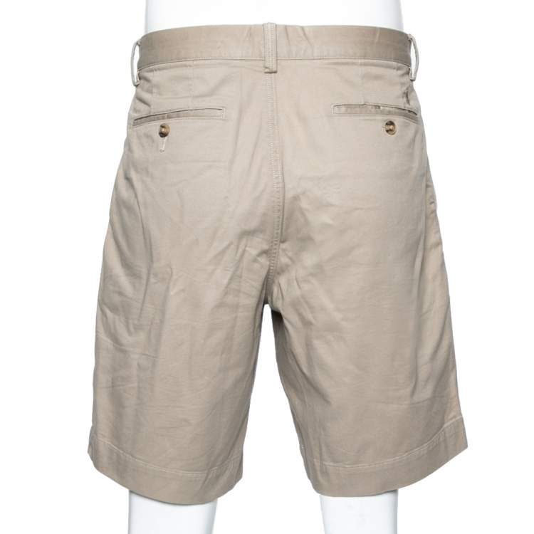 Pre Owned Polo Ralph Lauren Beige Cotton Straight Fit Shorts L