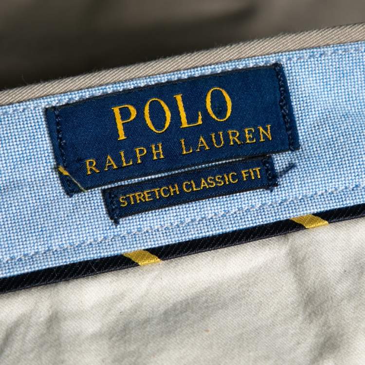 Pre Owned Polo Ralph Lauren Beige Cotton Straight Fit Shorts L