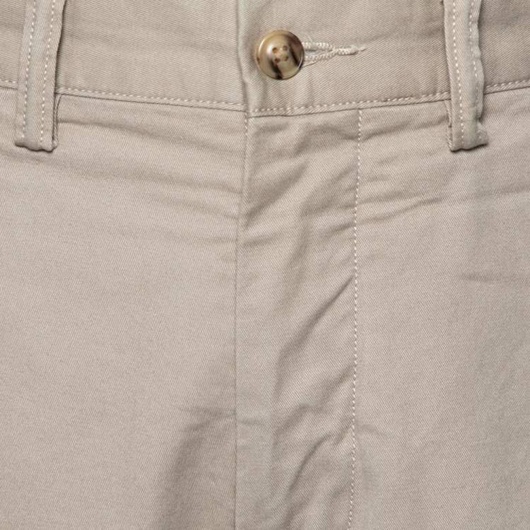 Pre Owned Polo Ralph Lauren Beige Cotton Straight Fit Shorts L
