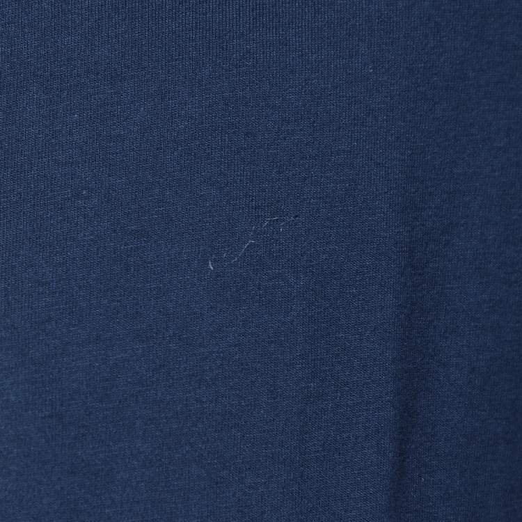 Pre Owned Polo Ralph Lauren Navy Blue Bear Printed Cotton Knit Hoodie XL
