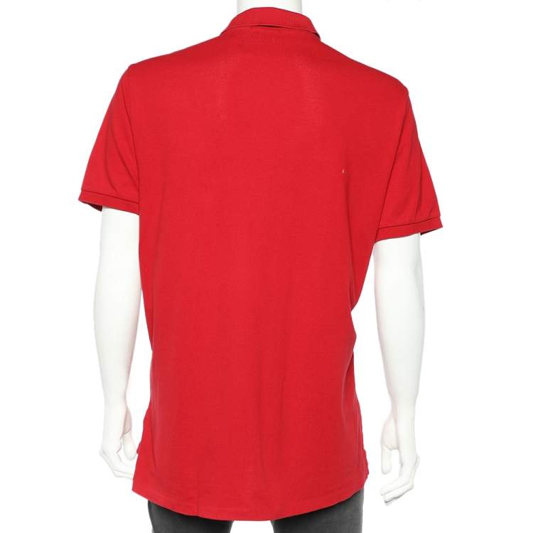 Pre Owned Polo Ralph Lauren Red Cotton Pique Polo T-Shirt XXL