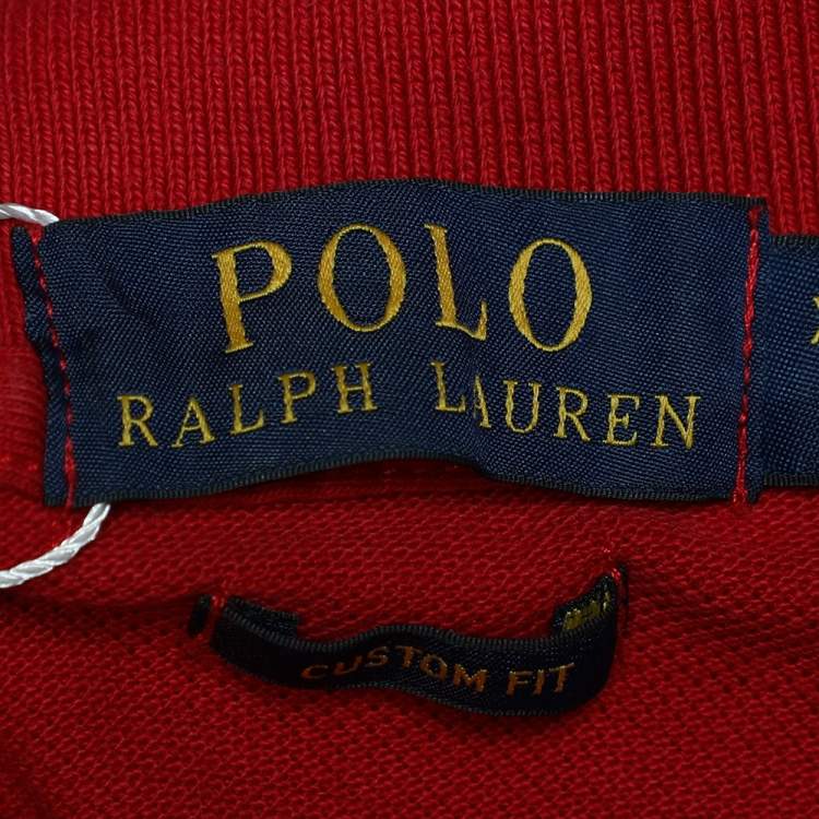 Pre Owned Polo Ralph Lauren Red Cotton Pique Polo T-Shirt XXL