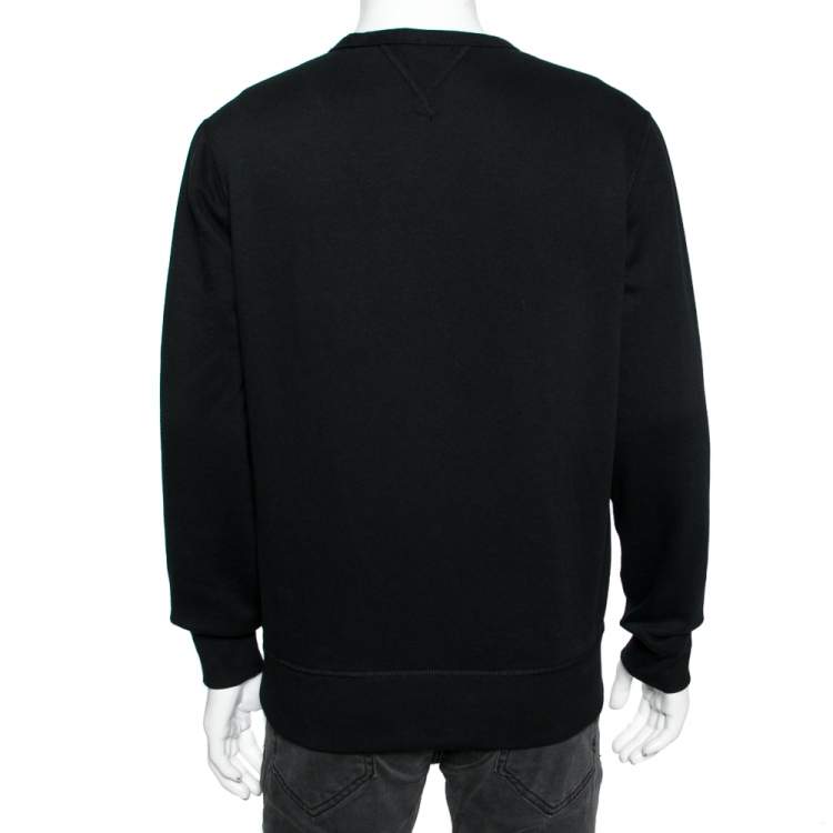 Pre Owned Polo Ralph Lauren Black Cotton Long Sleeve Crewneck Jumper M 
