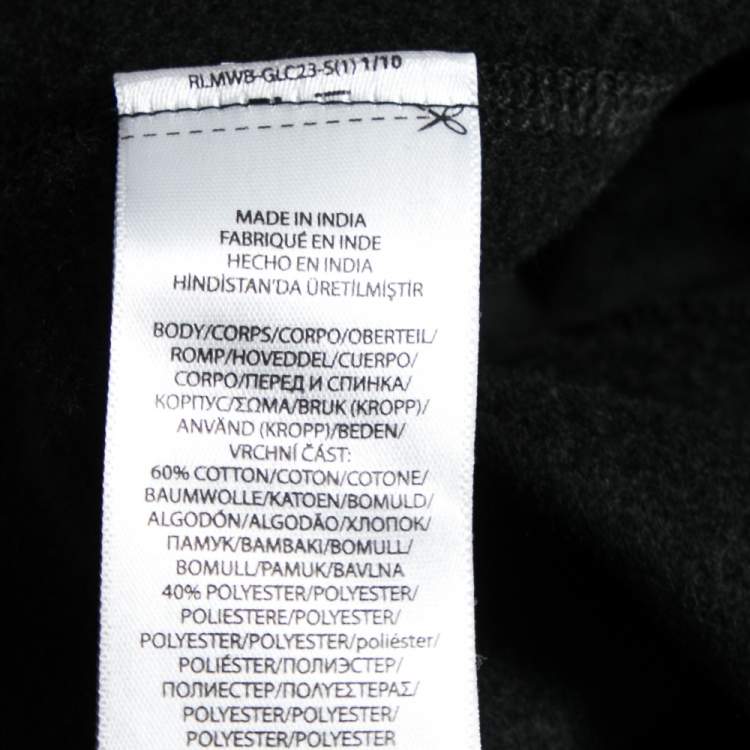 Pre Owned Polo Ralph Lauren Black Cotton Long Sleeve Crewneck Jumper M 