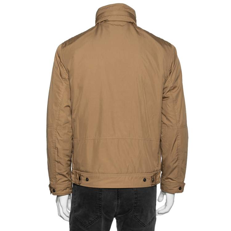 Pre Owned Polo Ralph Lauren Beige Synthetic Bomber Jacket S