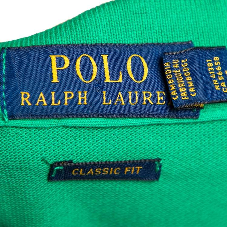 مملوكة مسبقًا Polo Ralph Lauren Green Cotton Pique Polo T-Shirt XL