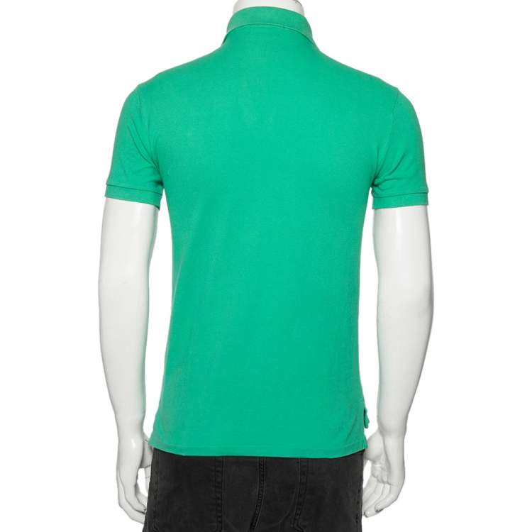 Pre Owned Polo Ralph Lauren Green Cotton Polo T-Shirt S