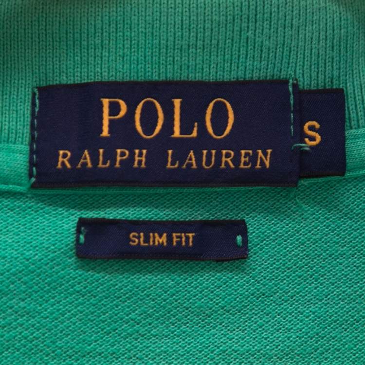 Pre Owned Polo Ralph Lauren Green Cotton Polo T-Shirt S