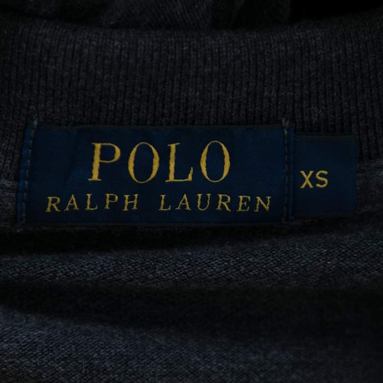 Pre Owned Polo Ralph Lauren Grey Pique Cotton Polo T-Shirt XS